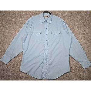 Vintage Genuine Roebucks Western Pearl Snap Shirt Long Sleeve Lightweight Men XL
